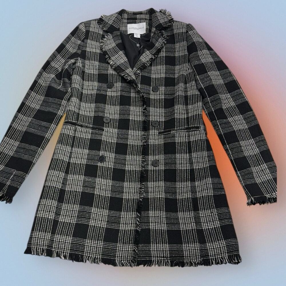 CAROLINA BELLE Women’s XS Plaid Black and Gray Casual Jacket